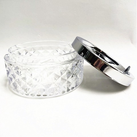 Heavy-duty circular push-button tabletop ashtray