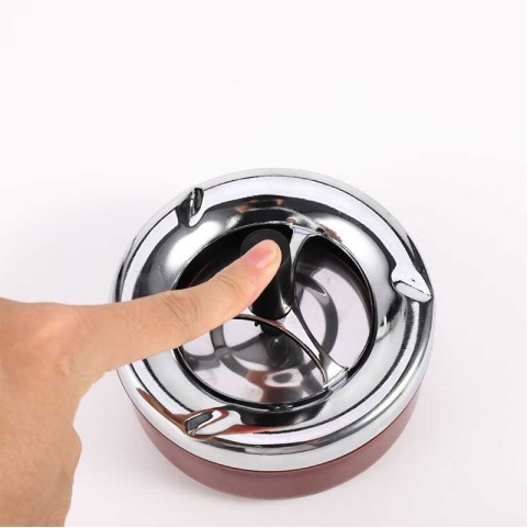 Modern Luxury Stainless Steel Rotating Ashtray
