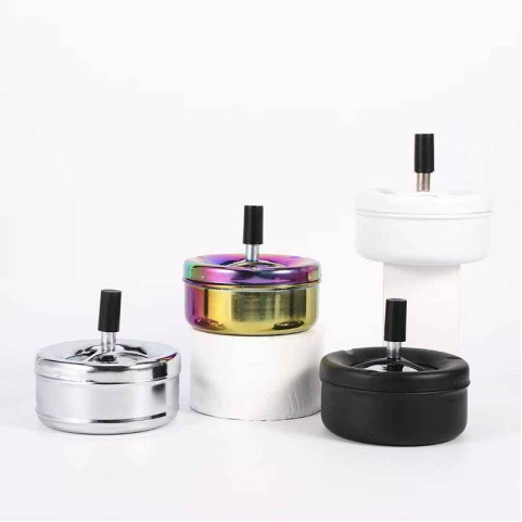 Modern Luxury Stainless Steel Rotating Ashtray