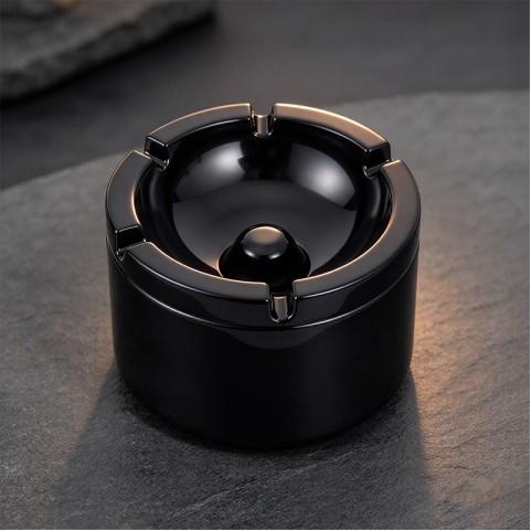 Easy-to-clean round windproof ashtray