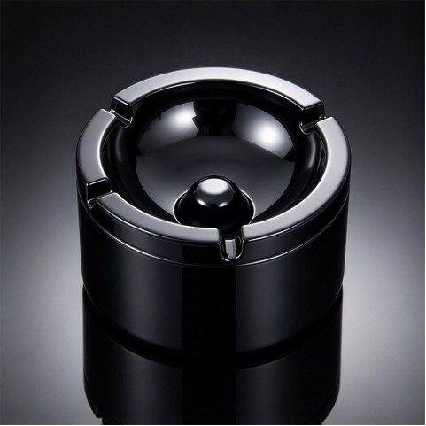 Easy-to-clean round windproof ashtray