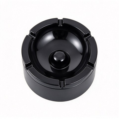 Easy-to-clean round windproof ashtray