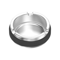 Small portable silver non-slip ashtray