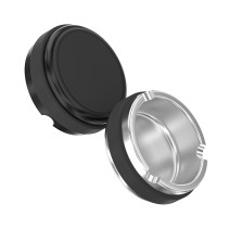 Small portable silver non-slip ashtray