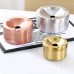 Brushed Champagne Gold Windproof Ashtray with Lid