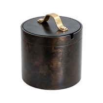 Vintage Steel Tabletop Ashtray with Dust Cover