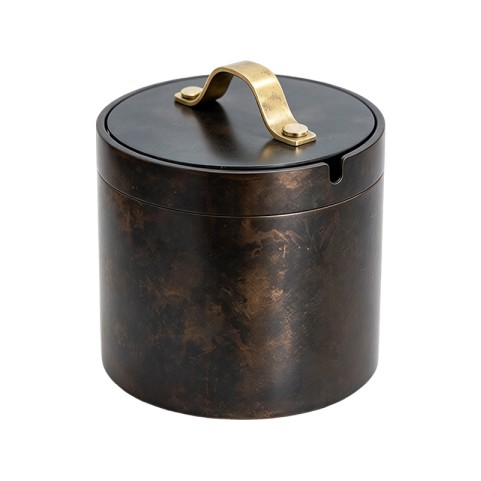 Vintage Steel Tabletop Ashtray with Dust Cover