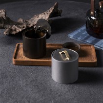 Vintage Steel Tabletop Ashtray with Dust Cover