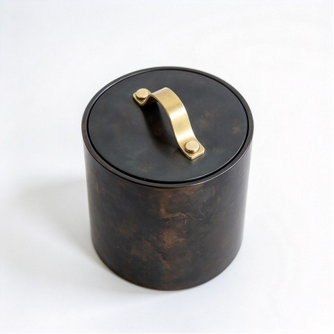 Vintage Steel Tabletop Ashtray with Dust Cover