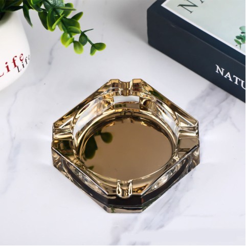 Translucent Black Thickened Round Ashtray