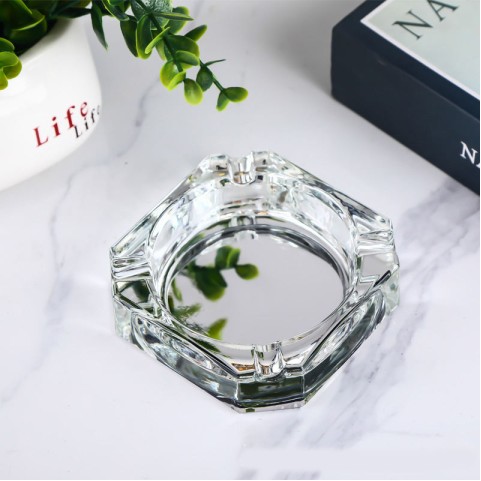 Translucent Black Thickened Round Ashtray