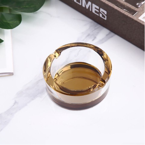 Translucent Black Thickened Round Ashtray