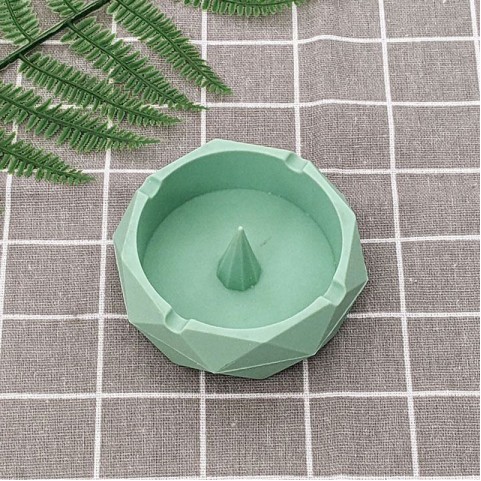 Mint Green Faceted Ashtray