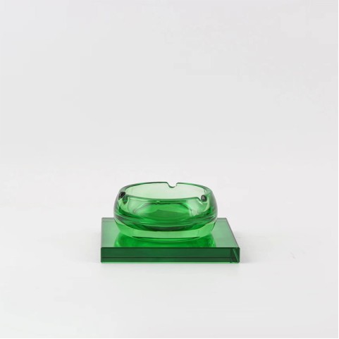 Modern Green Square Ashtray with Base