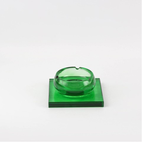 Modern Green Square Ashtray with Base