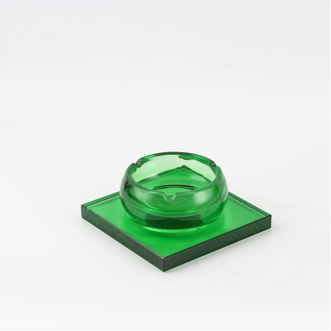 Modern Green Square Ashtray with Base