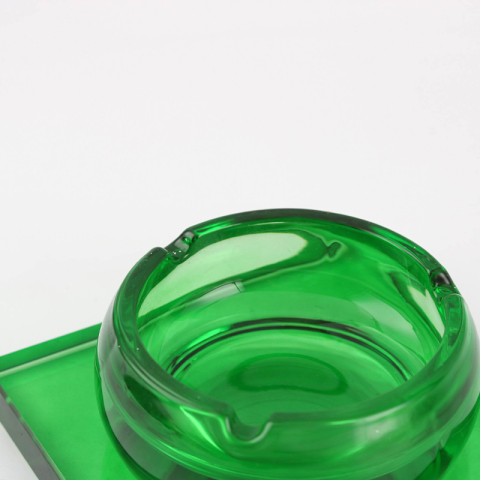 Modern Green Square Ashtray with Base