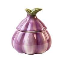 Creative purple garlic-shaped ceramic ashtray