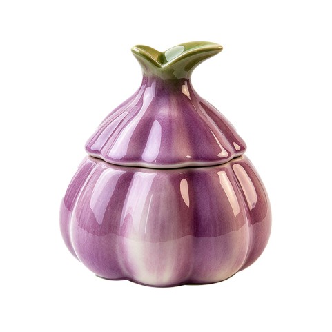 Creative purple garlic-shaped ceramic ashtray