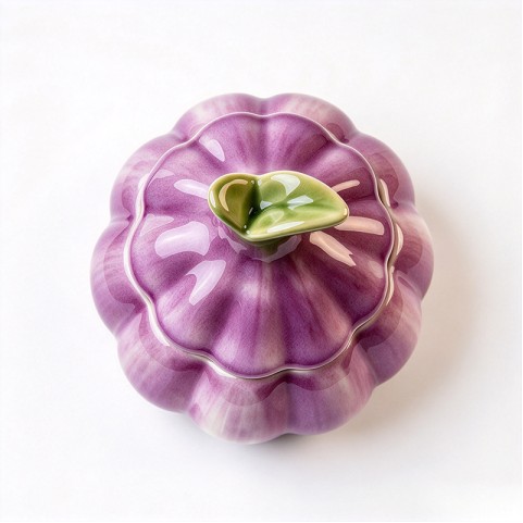 Creative purple garlic-shaped ceramic ashtray