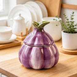 Creative purple garlic-shaped ceramic ashtray