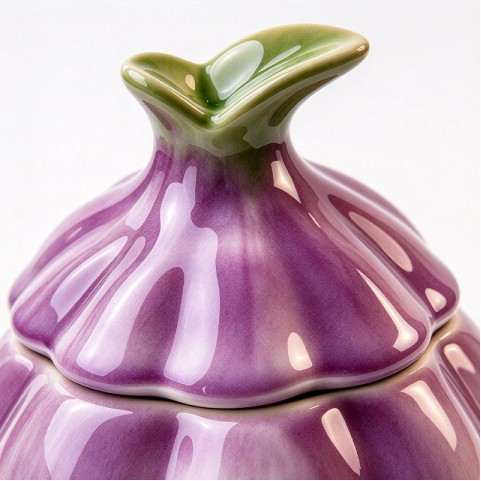 Creative purple garlic-shaped ceramic ashtray