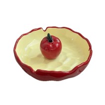 Cute Red Apple-Shaped Decorative Ceramic Ashtray