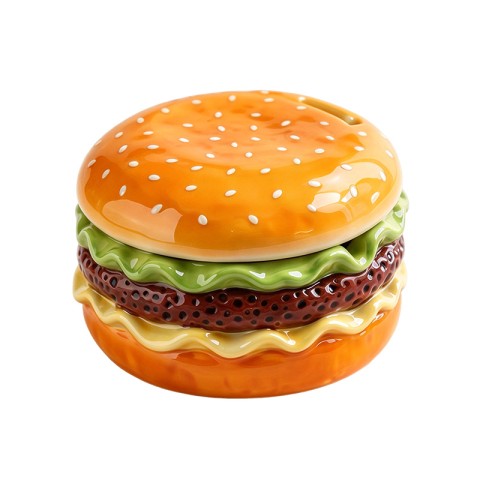 Hamburger-Shaped Ashtray with Lid