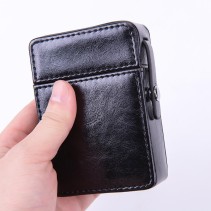 Vintage Brown PU Leather Crush-Proof Portable Cigarette Case