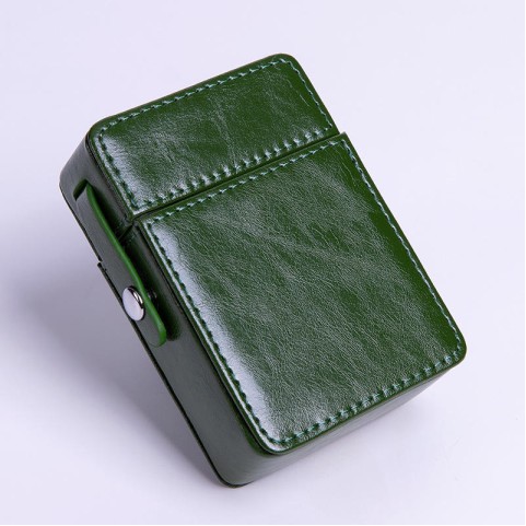 Vintage Brown PU Leather Crush-Proof Portable Cigarette Case