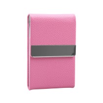 Ultra-slim pink embossed PU leather cigarette case