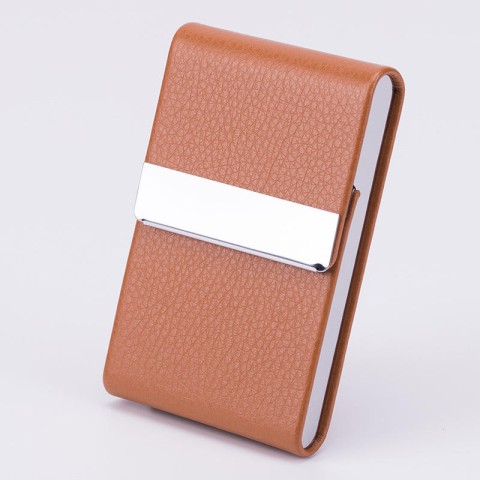 Ultra-slim pink embossed PU leather cigarette case