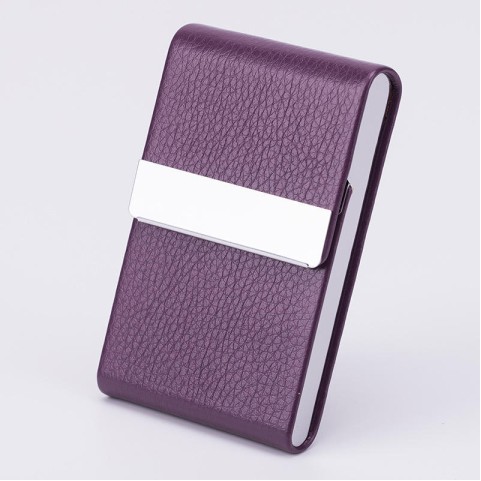 Ultra-slim pink embossed PU leather cigarette case