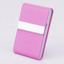 Ultra-slim pink embossed PU leather cigarette case