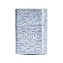 Slim Tinplate Cigarette Case with Wave Pattern