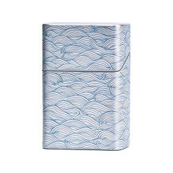 Slim Tinplate Cigarette Case with Wave Pattern
