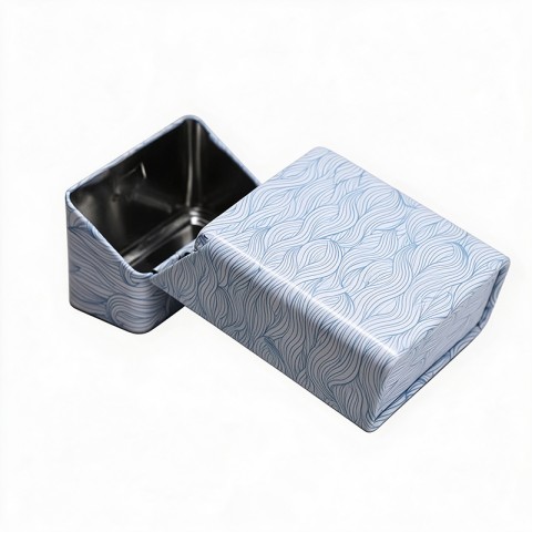 Slim Tinplate Cigarette Case with Wave Pattern