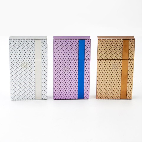 Portable Large-Capacity Color-Block Plastic Cigarette Case