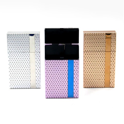 Portable Large-Capacity Color-Block Plastic Cigarette Case
