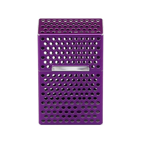 High-quality purple metal cigarette case with a breathable cutout design