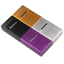 High-quality purple metal cigarette case with a breathable cutout design