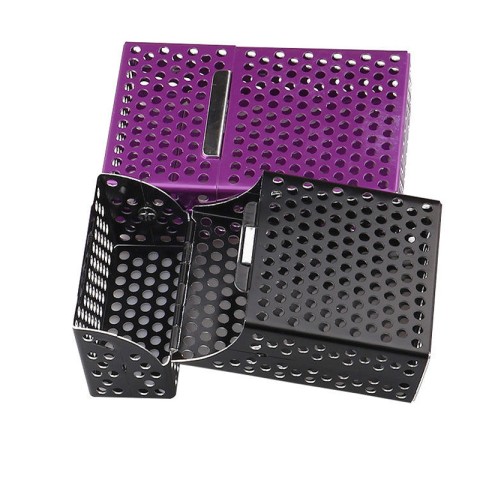 High-quality purple metal cigarette case with a breathable cutout design