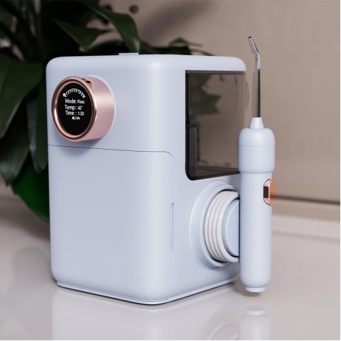 Black Adjustable Water Flosser with LED Display