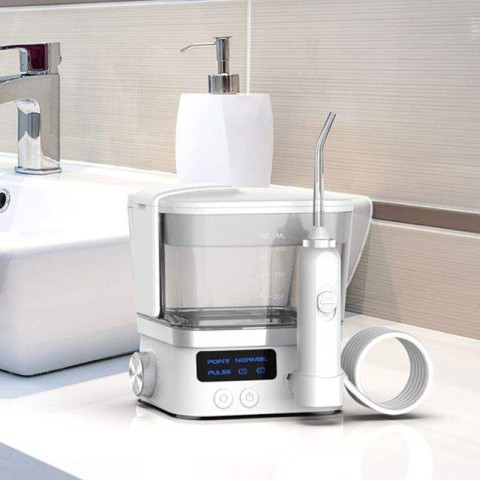 White Cordless Electric Countertop Water Flosser