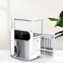 White Desktop Water Flosser with UV Sanitizer