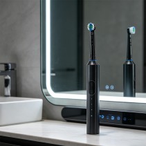 White IPX7 Waterproof Rotating Electric Toothbrush