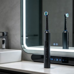White IPX7 Waterproof Rotating Electric Toothbrush