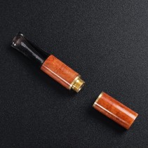 Glossy mahogany-colored detachable cigarette holder with filter