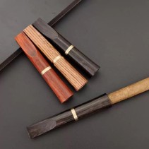 Portable Solid Wood Cigarette Holder with V-Groove Filter