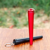 Portable Metal Keychain Storage Tube with Integrated Filter Mouthpiece